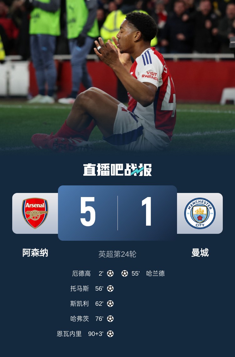  硬氣槍手無畏強(qiáng)敵！阿森納本賽季5-1碾壓曼城，3-0完勝皇馬